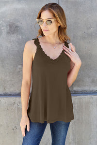 Basic Bae Full Size Lace Detail V-Neck Cutout Cami - Trandify Deal