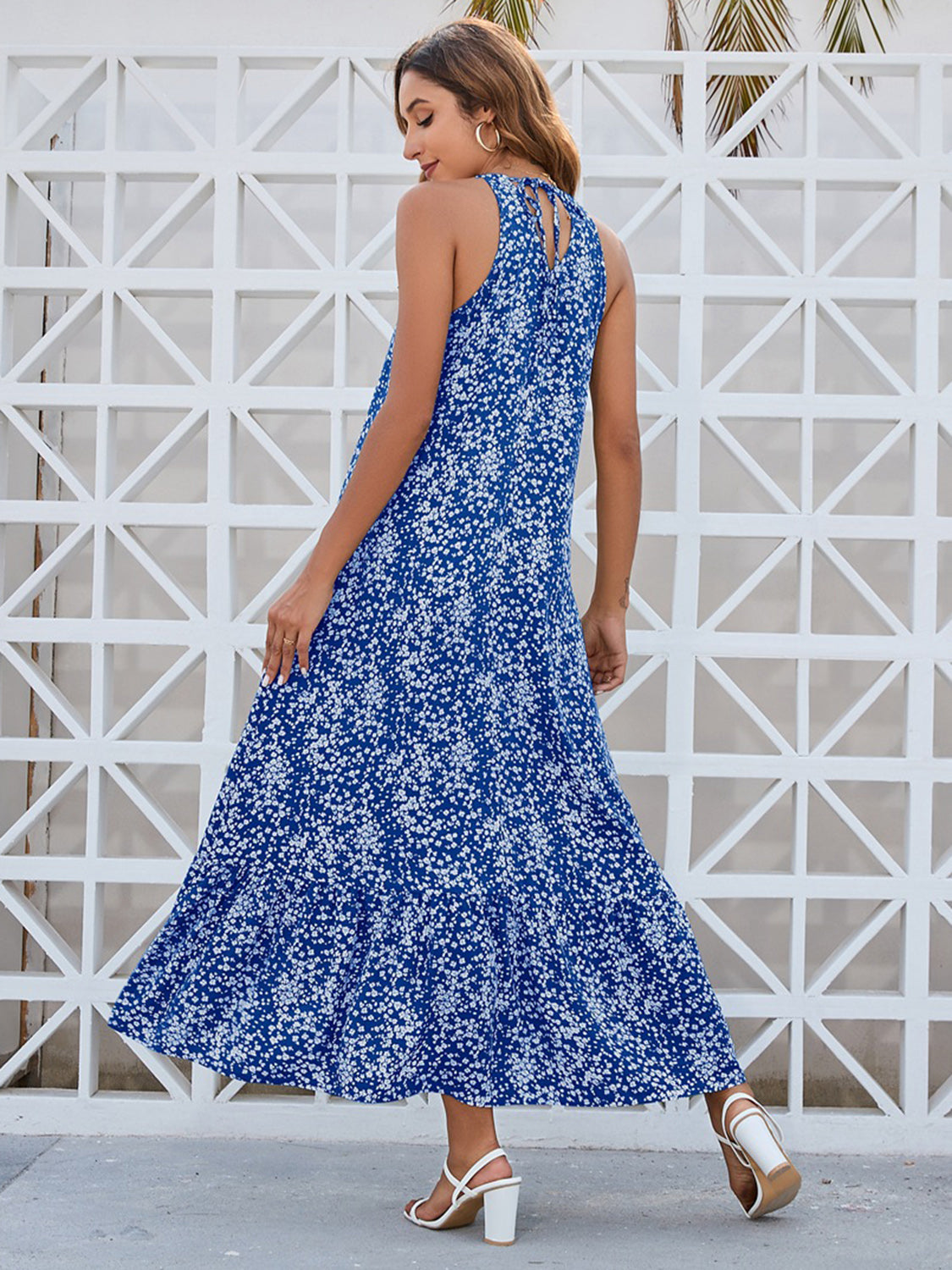 Ditsy Floral Scoop Neck Midi Cami Dress Trandify deal