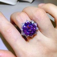10 Carat Moissanite 925 Sterling Silver Flower Shape Ring Trandify deal