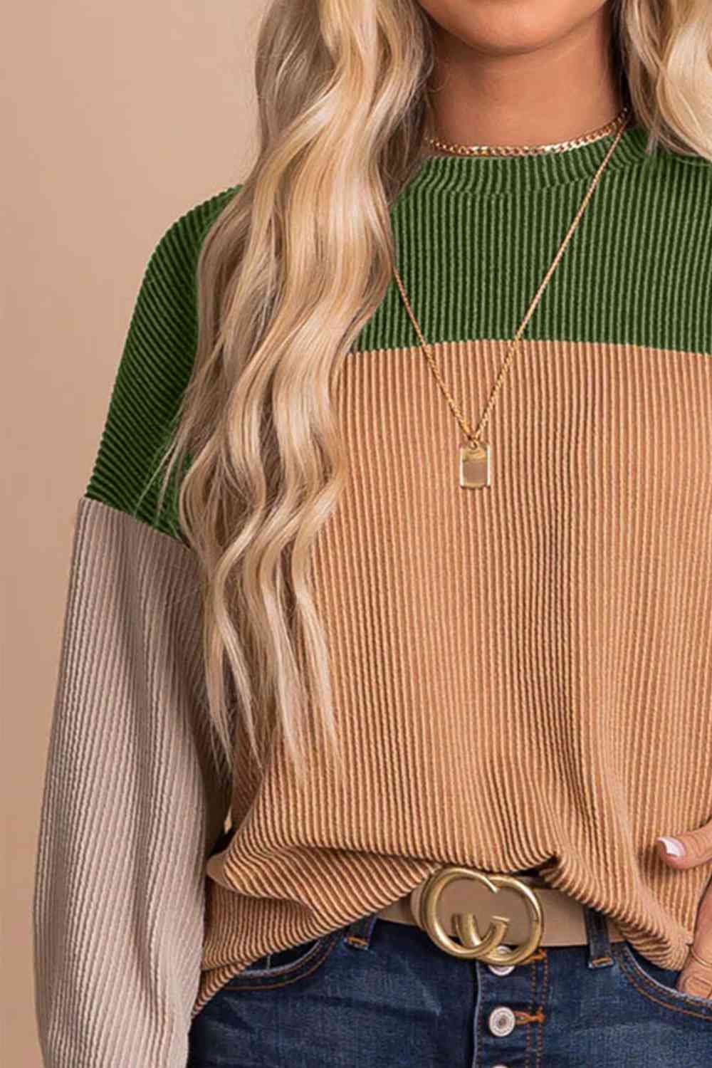 Color Block Dropped Shoulder T-Shirt Trandify deal