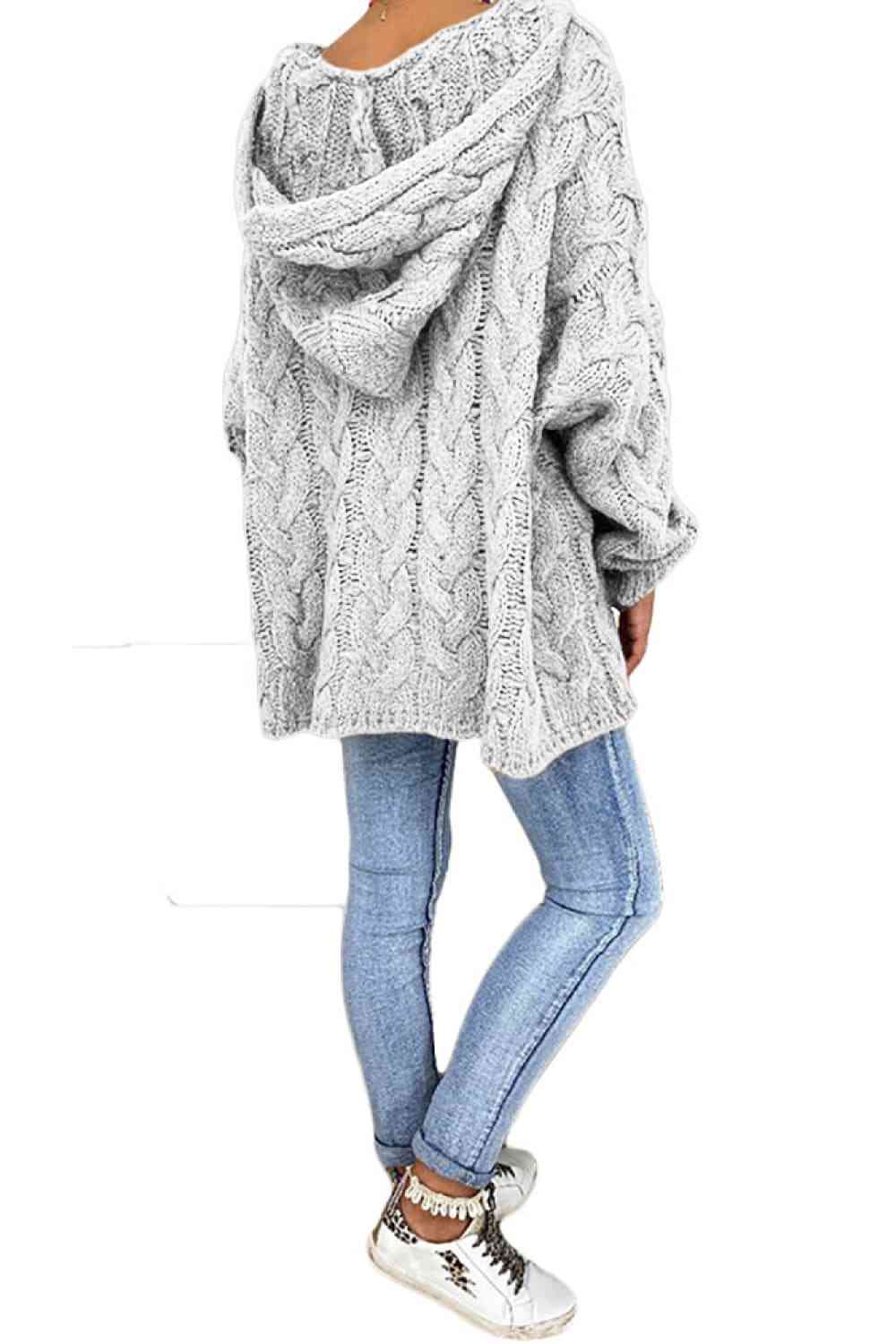 Cable-Knit Hooded Sweater Trandify deal