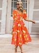 Ruched Printed Surplice Short Sleeve Dress Trandify deal