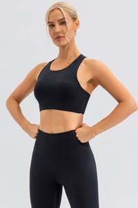 Round Neck Cutout Cropped Active Tank Trandify deal
