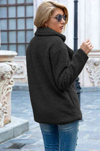 lvy Lane Full Size Lapel Collar Sherpa Coat Trandify deal