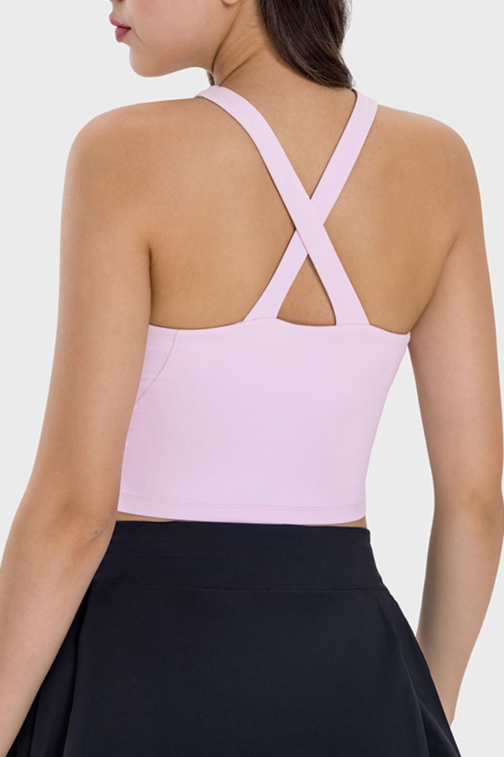 Millennia Crisscross Grecian Neck Active Cami Trandify deal