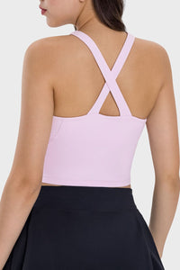 Millennia Crisscross Grecian Neck Active Cami Trandify deal