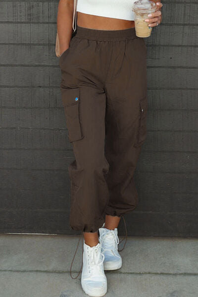 Drawstring Elastic Waist Pants with Pockets Trandify deal