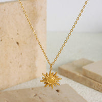 Titanium Steel Sun Shape Pendant Necklace Trandify deal