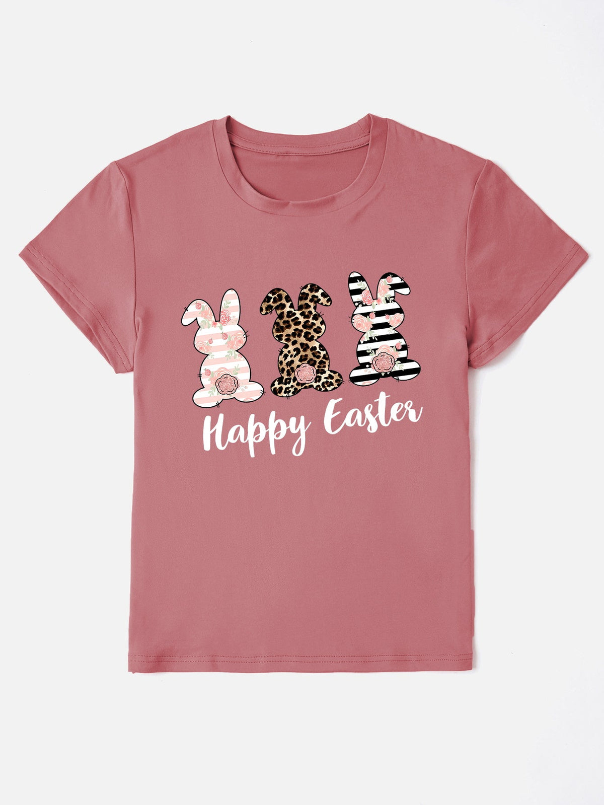 HAPPY EASTER Round Neck Short Sleeve T-Shirt Trandify deal