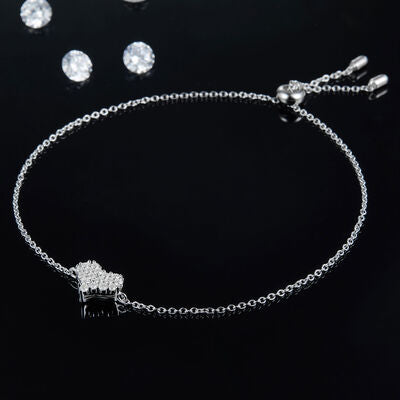 Moissanite 925 Sterling Silver Heart Bracelet Trandify deal