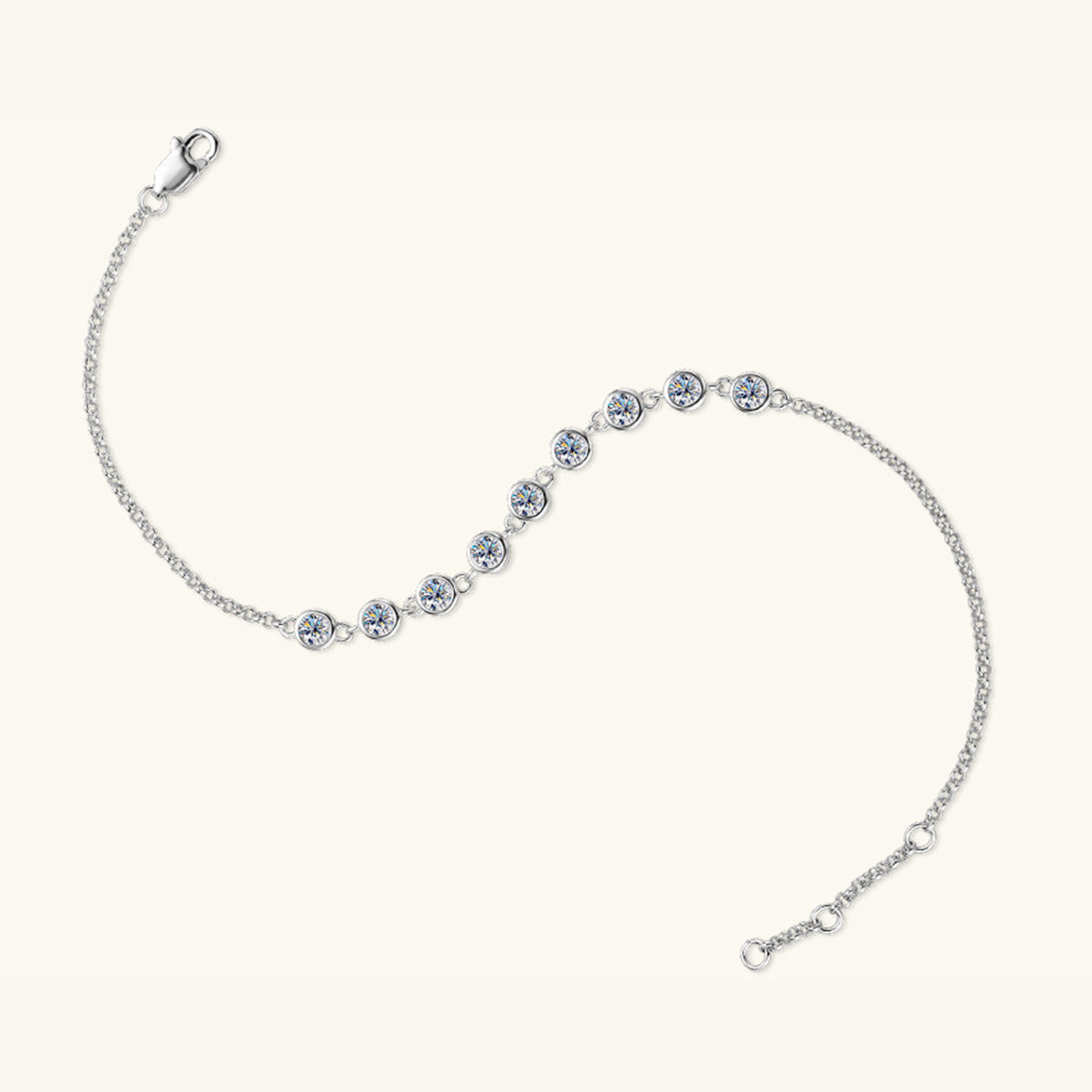 Inlaid Moissanite 925 Sterling Silver Bracelet Trandify deal