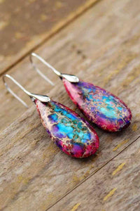 Handmade Teardrop Shape Natural Stone Dangle Earrings Trandify deal